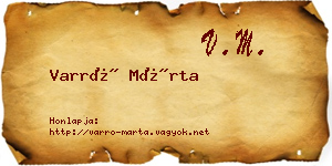 Varró Márta névjegykártya